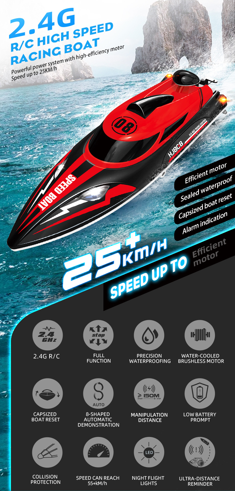 State of Assembly Ready-to-Go Remote Control Speed Speedboat for Children's Toys 2.4g