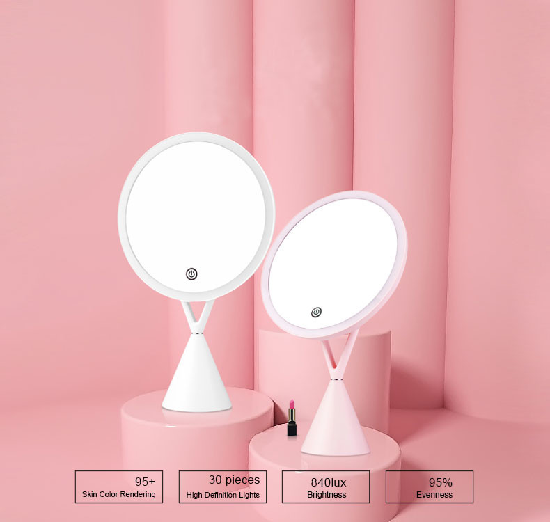 Desk Round DC5V 2A Travel Smart 5X Vanity Magnifying Makeup Mirror