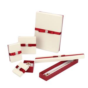 China Luxury Packing Fancy Jewelry Box With Bowknot Customized PU Leather wholesale