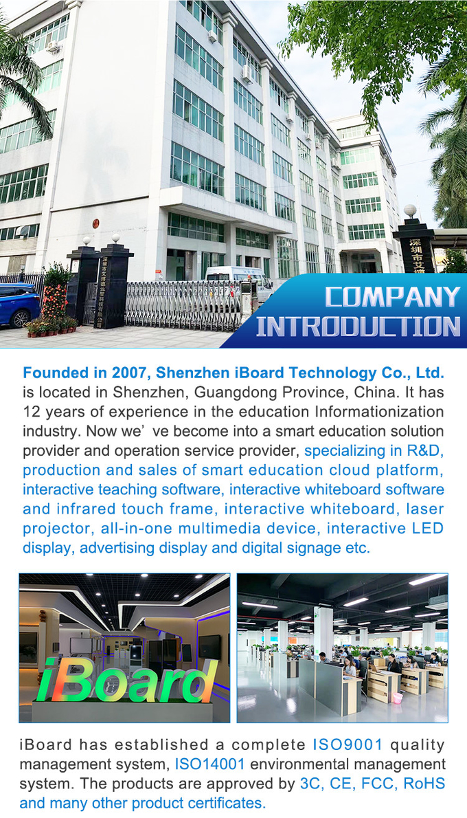 LED 75'' Smart Interactive Panel For Teaching Aluminum Alloy Frame 8