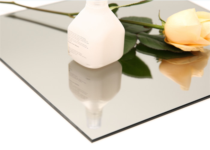 Single Coated Aluminum Mirror Glass Shape Customized For Building Decorations