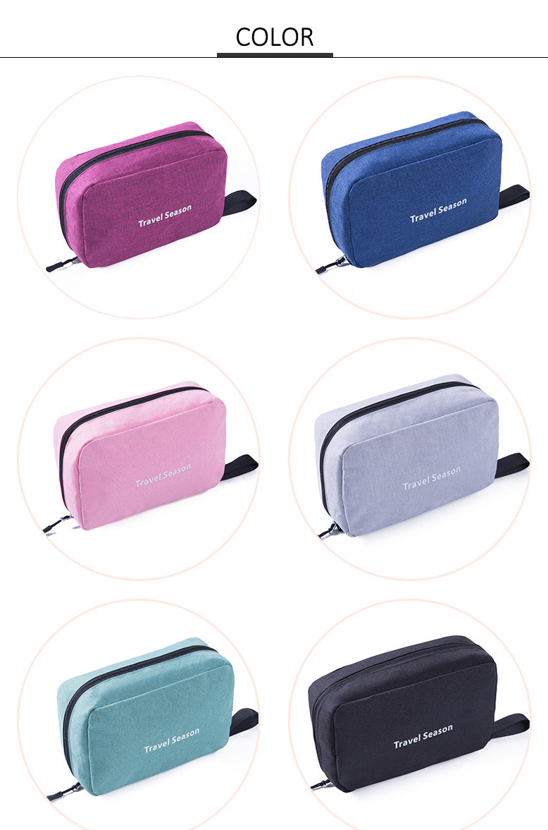 Pure Color Custom Logo Waterproof Polyester Pouch Clutch Bags Cosmetic Bag