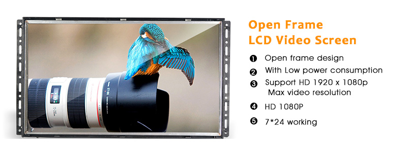 18.5 Inch Advertising Open Frame LCD Screen With 20000 Hours Long Using Life