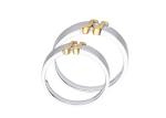 Non mainstream Diamond Stitching 18K Matching Promise Rings