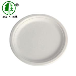 China Biodegradable 6 Inch Round White Dinner Bagasse Disposable Plate wholesale