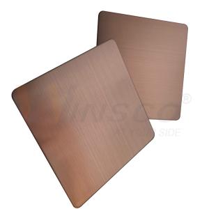 China GB 201 304 316 Hairline Stainless Steel Sheet Brown PVD Color Accept Customized wholesale