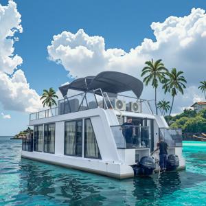 China Aluminum House Boat 10T Capacity 20mm Deck Thickness for Your Requirements wholesale