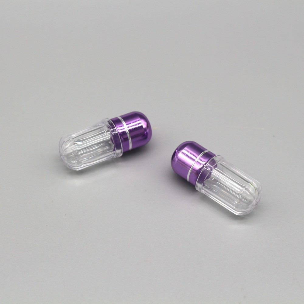 2ml Purple Capsule Packaging Bottles 30mm Mini Pill Cases
