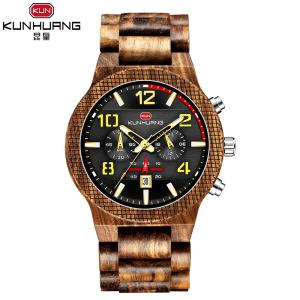 China 6 Hands Sporty 1ATM Zebra Wooden Watch wholesale