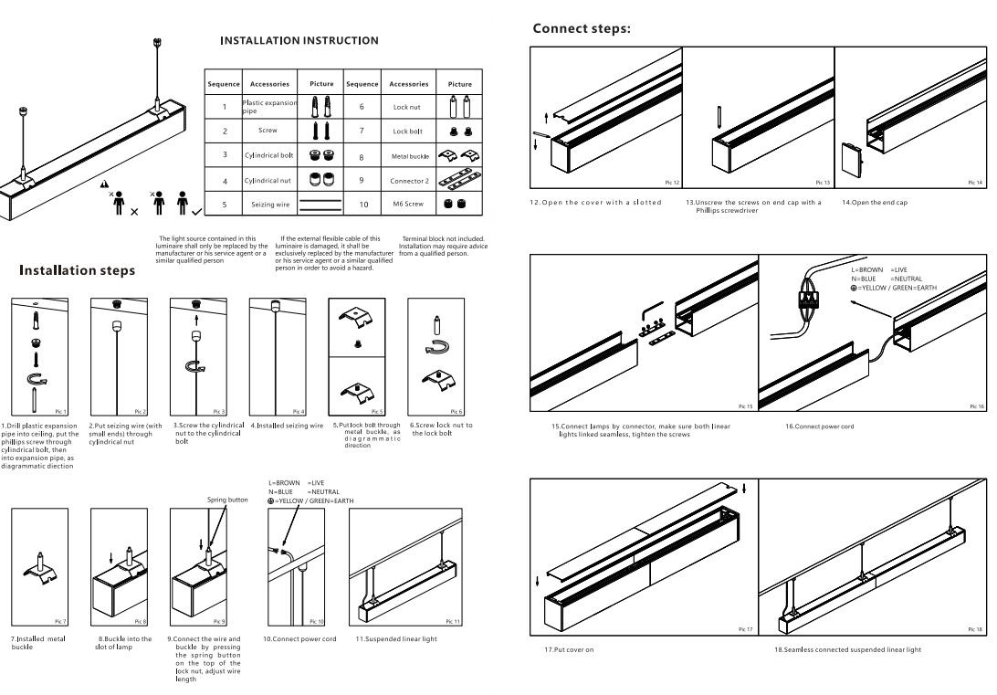 20W 40W Linear Led Ceiling Lights For Supermarket