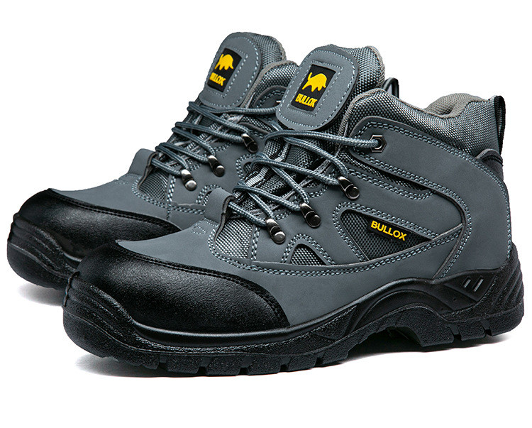 Security Work Boots Oxford Cloth Safety Boots PU Injection Sole Steel Plate Anti-proof Work Shoes For Men