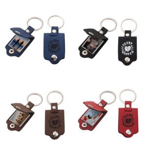 China Sublimation Leather Metal Key Chain Cover with Laser Engraving Logo wholesale