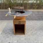 Heavy Duty Metal Cooking Grill Garden Rust Corten Steel Outdoor Fire Pit Bbq