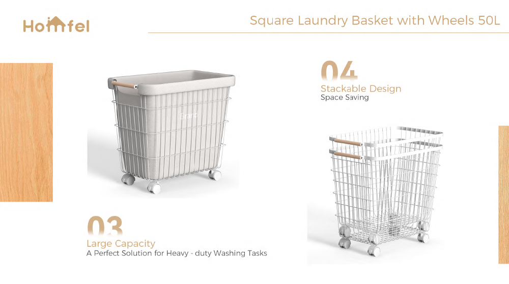Customized Square Metal Laundry Basket , Rolling Metal Laundry Hamper