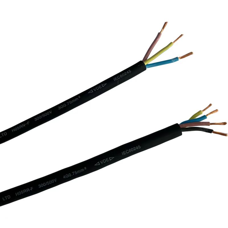 VDE Standard Rubber Insulated Flexible 4 Core H05RN-F H05RR-F H07RN-F Power Cable for Household Appliance Length 100M/1roll