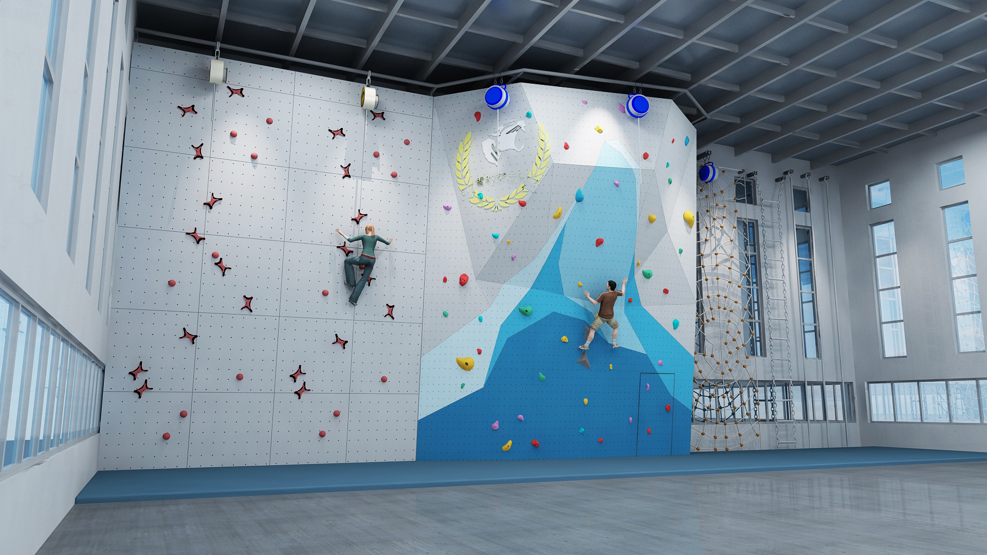 Children Indoor Playhouse Rock Climbing Wall Corrosion Resistant Customized