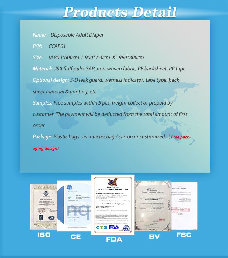 Soft Breathable Absorption Diapers for Elderly Adults OEM Disposable Geriatric Diaper