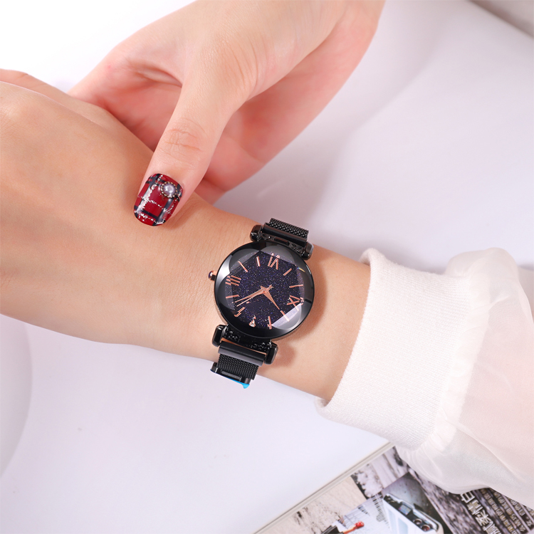 High Bright Women Starry Sky Waterproof Watch With Thickening And Hard Acrylic Glass