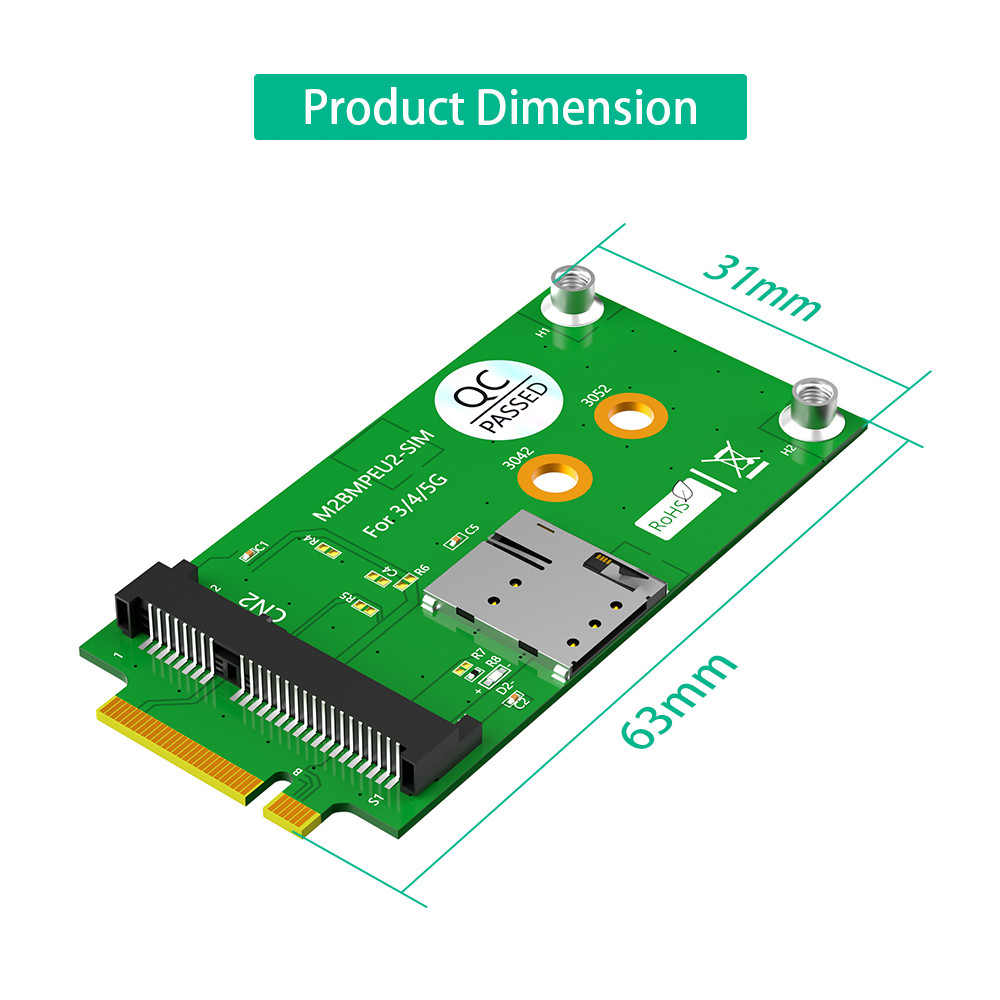 NGFF 3042/3052 M.2 Key B To Mini PCI-E Adapter With SIM Card Slot