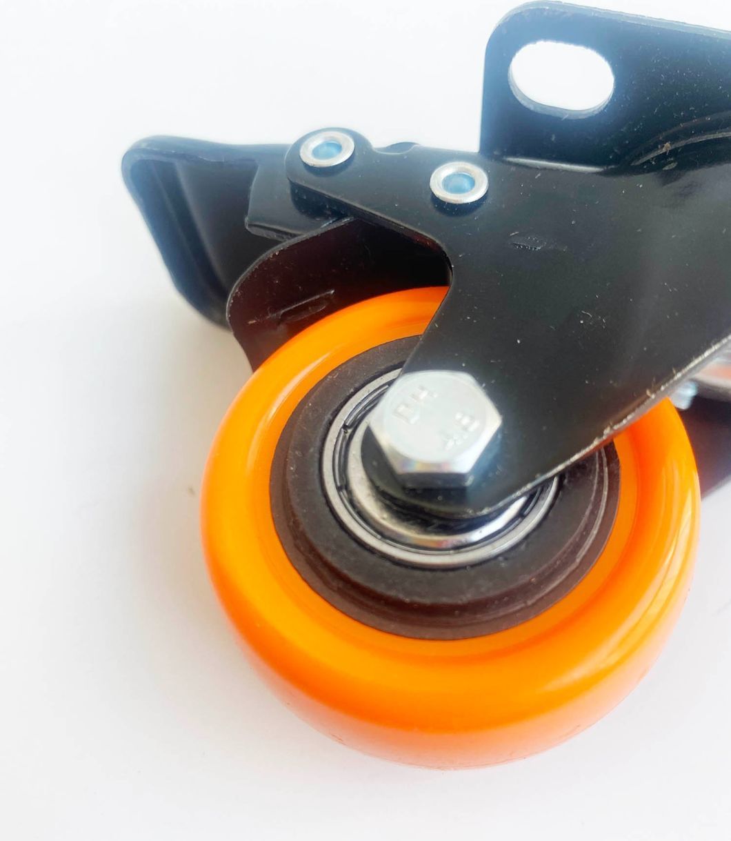 Orange PVC or PU 1.5inch 2inch 2.5inch 3inch Plastic Furniture Casters