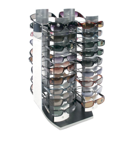 Quality 36 Pair Rotating Eyeglass Display Rack , Retail Shop Sunglasses Display Unit 25" High for sale