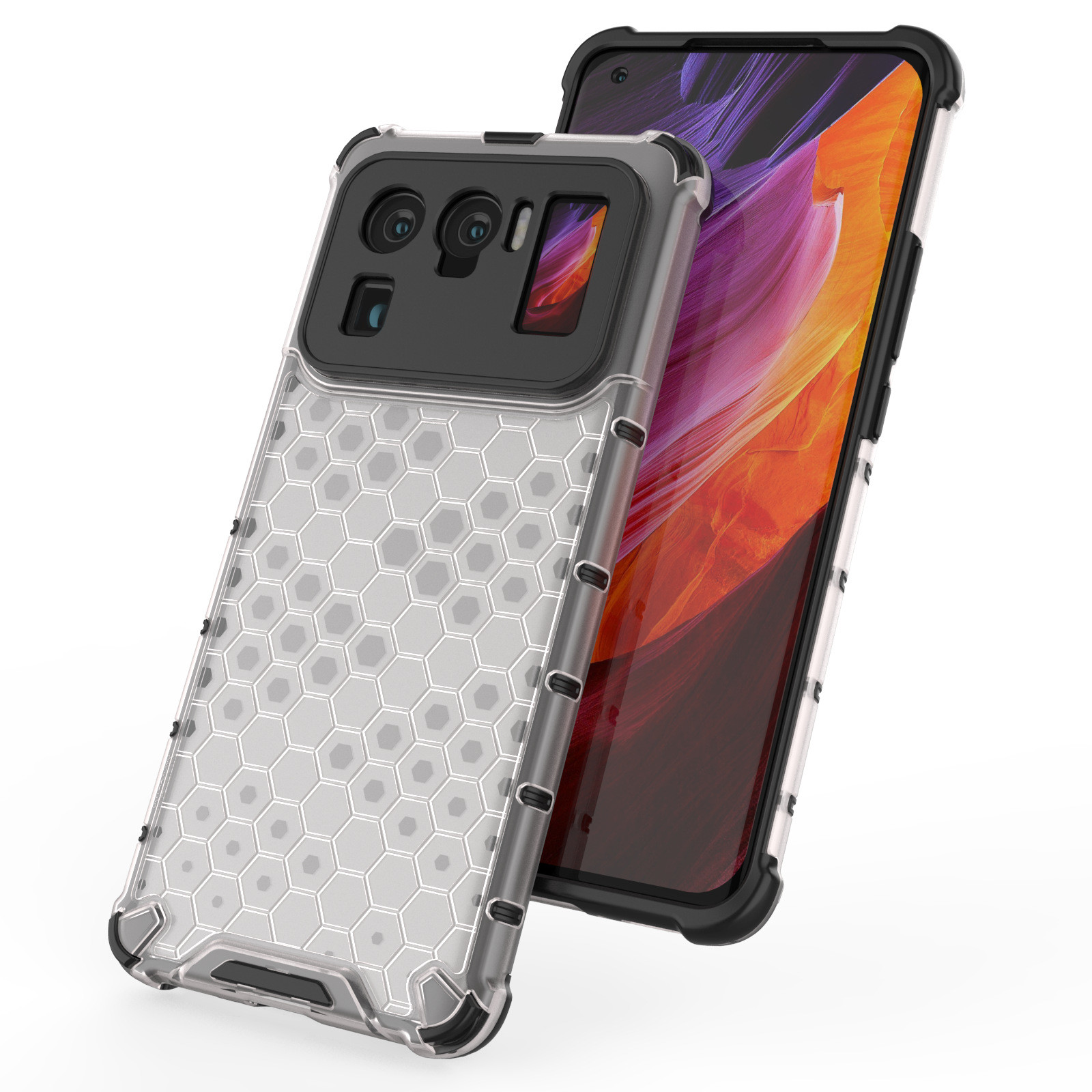 Honey Comb Heavy Duty Cell Phone Cases Dual Layers Neon Color Heat Release
