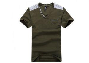 China Summer V-neck Men's Printed T - Shirt Cotton Short Sleeve Business Outdoor Sports wholesale