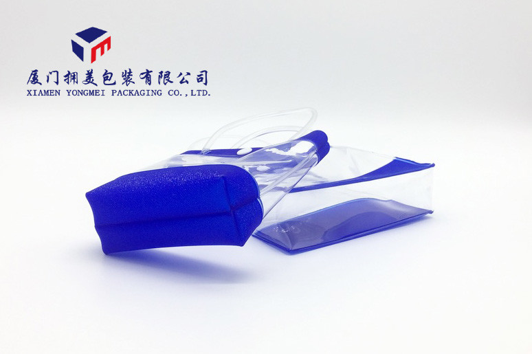 Embossed Blue Soft PVC Bags Super Clear Premium PVC Materials Fashion Style