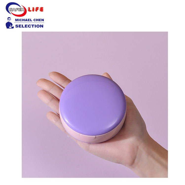 Cute Daily Pill Dispenser Box For Elderly Plastic Dental Box False Teeth Box Mirror Silicone 9CM