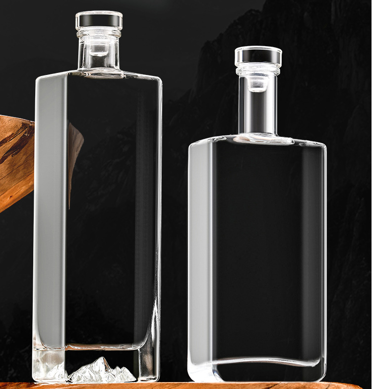 Custom 700ml Crystal Xo Wine Bottle Glass Bottles Brandy Whisky Glass Bottle With Cork
