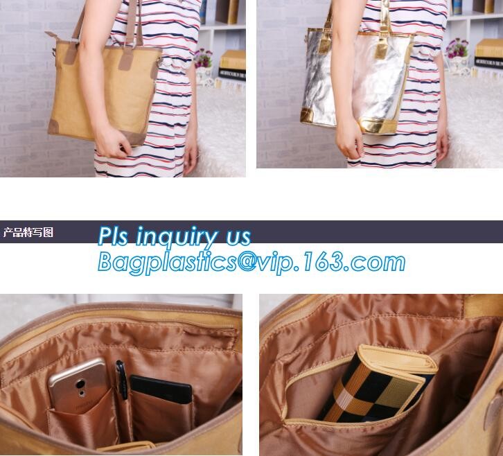 Dupont Tyvek PU coated shopping bag PU coated Tyvek bag PU coated tyvek eco bag,Tote Bag Cotton With Logo Printing Tyvek