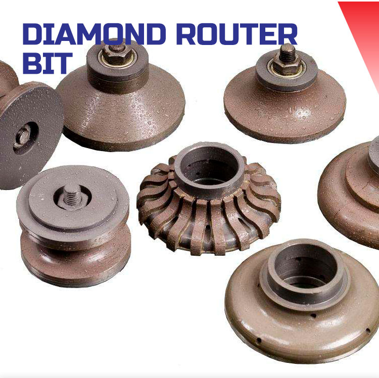 20-40mm Thickness Sintered Diamond Stone Router Bit for Grinding Edge of Granite Marble Abrasive Pad