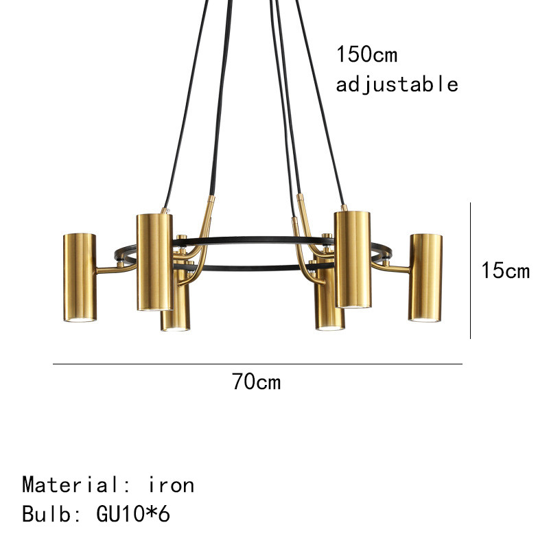 Minimalist Chandeliers Gold LED Black Ring Living Room Dining Lighting circular pendant light(WH-AP-567)