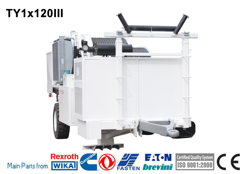 China 1x120KN Cable Tension Machine Electrical Hydraulic Cable Laying Tensioner wholesale
