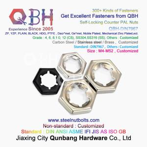 China QBH DIN 7967 M4 To M52 Black 6 Locking Teeth Carbon Steel / Stainless Steel Self Lock Counter Nuts / Pallnut wholesale