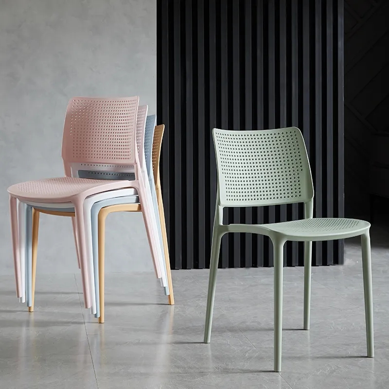 Stackable Outdoor Dining Chair in Colorful PP Plastic Material for Modern Home Furniture W41.5*L55*H79 *SH45.5cm