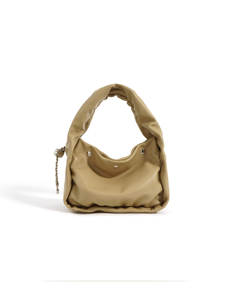 Fashion Must-Have Soft Leather Handbags with Pleated Design and Mini Shoulder Strap
