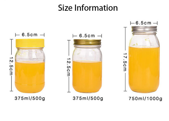 300ml 500ml 750ml Glass Honey Jars / Honey Packaging Containers