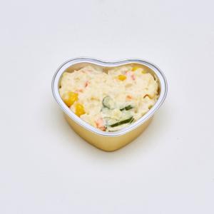 China Heart Shaped Foil Food Container 100ml Gold Baking Pans With Lids Valentines Day Decor wholesale