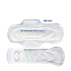 China Herbal Organic Cotton Sanitary Napkins Hygiene 100% Cotton Maxi Pads Premium wholesale