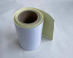 China 75UM Synthetic PP Tyre Label Sticker With Hot Melt Glue 95G Sillicone Liner wholesale