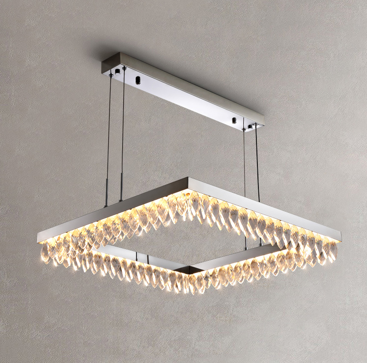 Led Silver Chandelier For Living Room Modern Creative Design crystal led ceiling light(WH-CY-214)