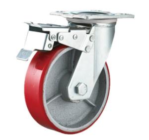 China 200mm Urethane Casters Iron Casters Swivel Caster Wheels Heavy Duty wholesale