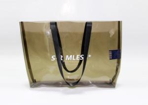 China Custom ladies pvc handbag transparent pvc tote bag with printed logo clear beach bags wholesale