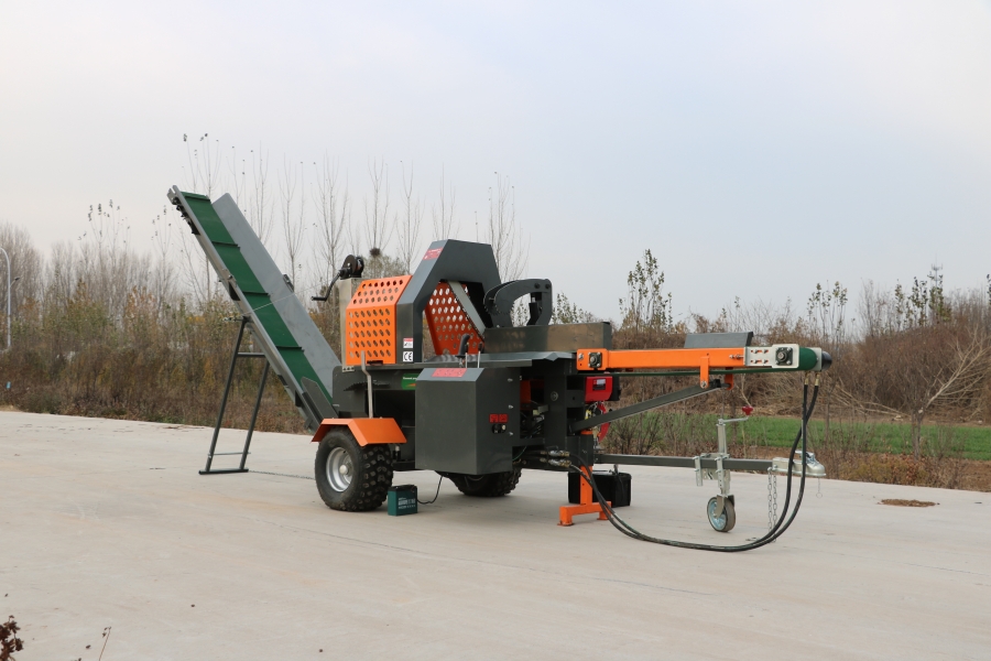 Powerful 20ton Gasoline Portable Split Wood Firewood Processor Machine for Forestry