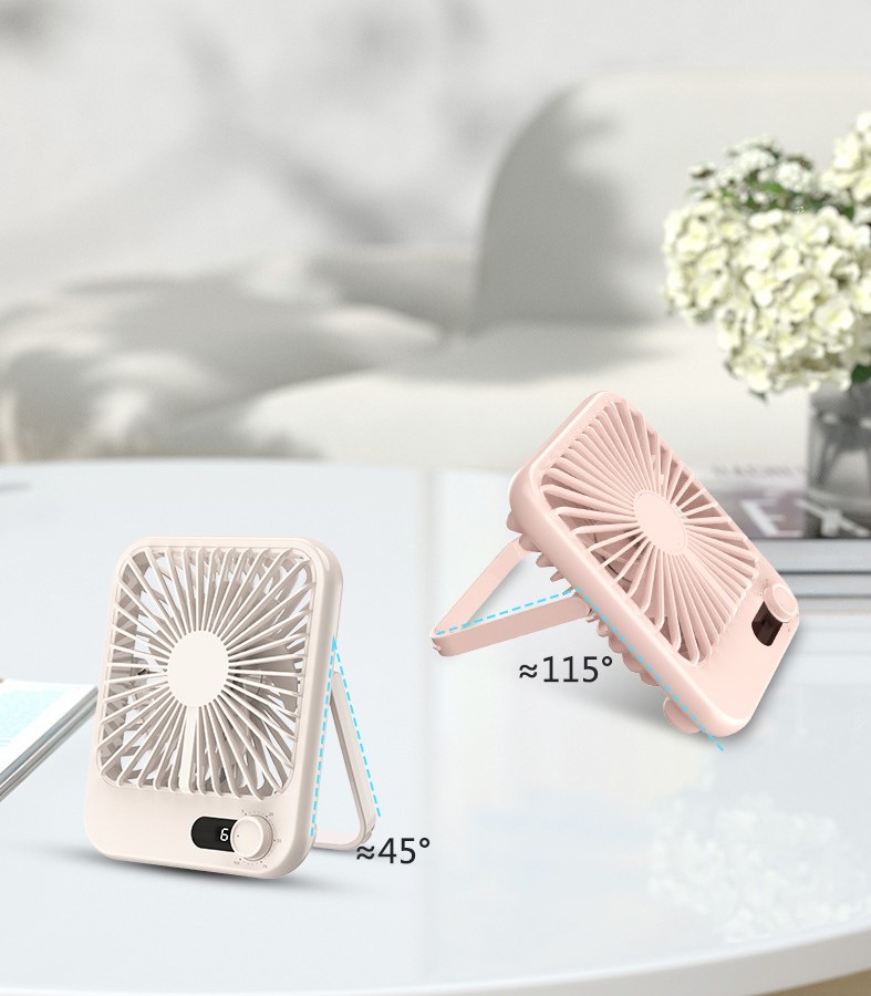Portable Mini Cooling Fan for Office Home Rechargeable Small Foldable Personal Table