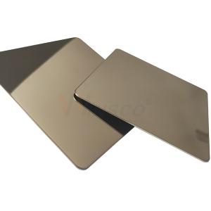 China AISI 201 304 316 Champagne Gold Stainless Steel Sheet With Super Mirror Finish wholesale