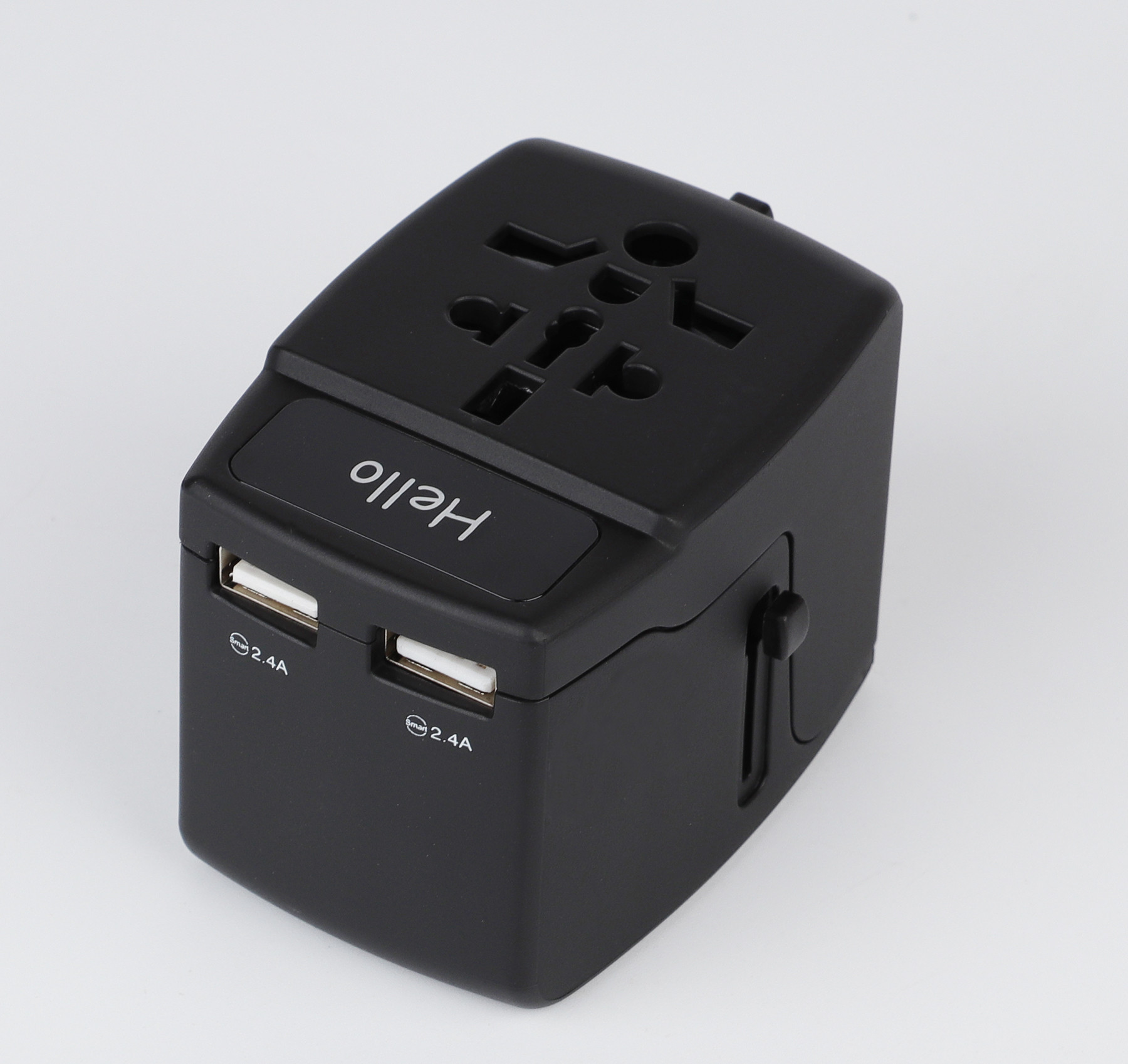 RoHS Certificate Worldwide Travel Adaptor With Twin Usb Charger