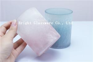 China wedding decoration frosted colored glass candle holder wholesale