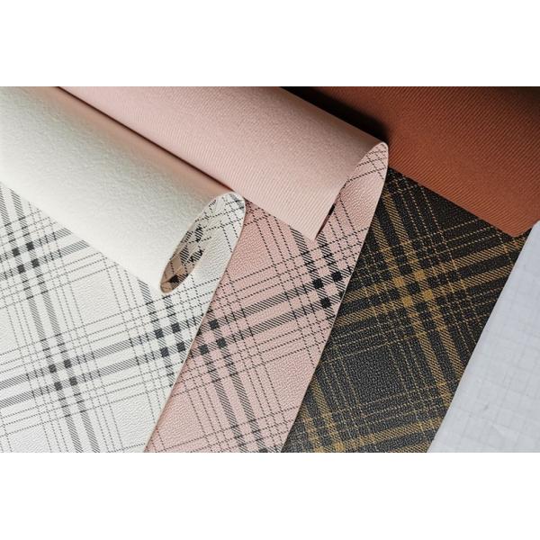 Bags Plaid Striped Printed PVC Faux Leather Fabric Artificial Scratch Resistant
